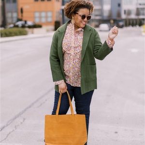 J. Crew Olive Green Cardigan Blazer
